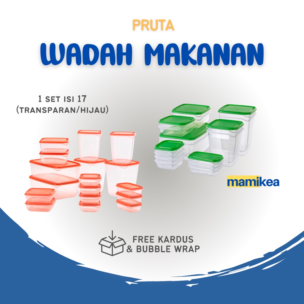 PRTA Kotak Organizer Dapur Set Wadah Makanan Kulkas Tempat Bahan Bumbu Masakan Plastik Bening Transp