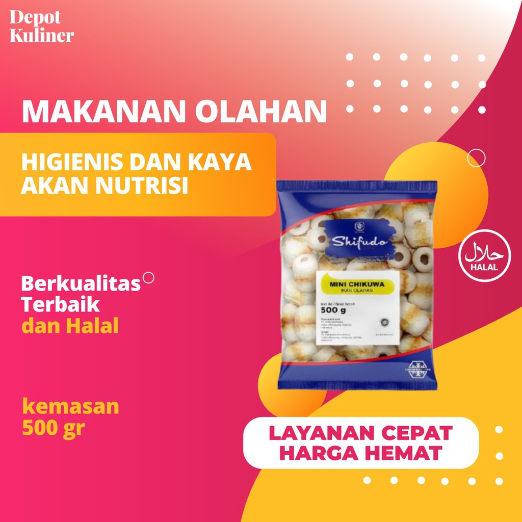 Depot Mart Shifudo Chikuwa Mini 500Gr - Bahan Sate Seafood, Steamboat, Tomyam dan Lok Lok