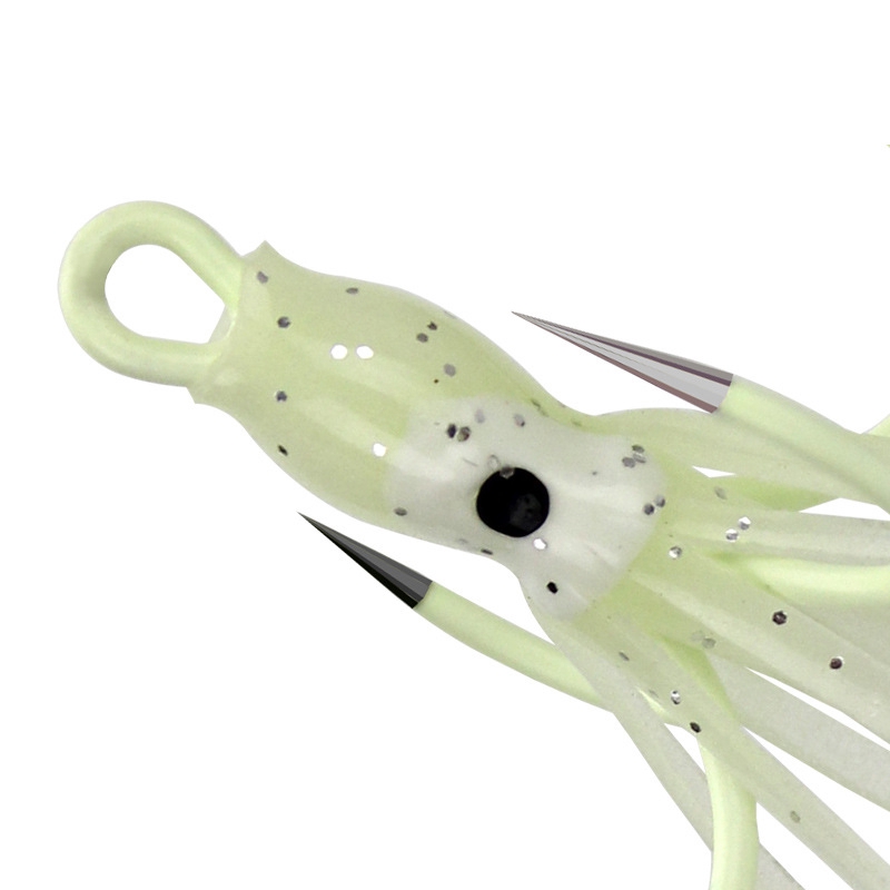 18# 3g Luminous Octopus Squid Hook Soft Lure with 4 Hooks