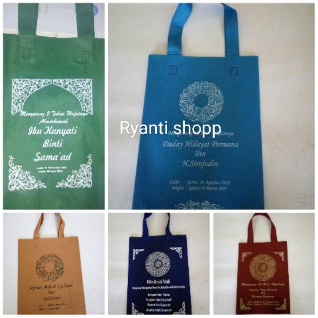 1 HARI BERES Tas Spunbond 75gsm model lipat samping Uk 25x35x8 plus sablon 1 sisi 1 warna tas kain spunbond | Tas Hajatan | Tas Promosi | goodie bag | Tote Bag