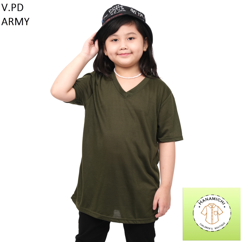 Hanamichi V.PD Kaos V neck Anak Lengan Pendek Polos