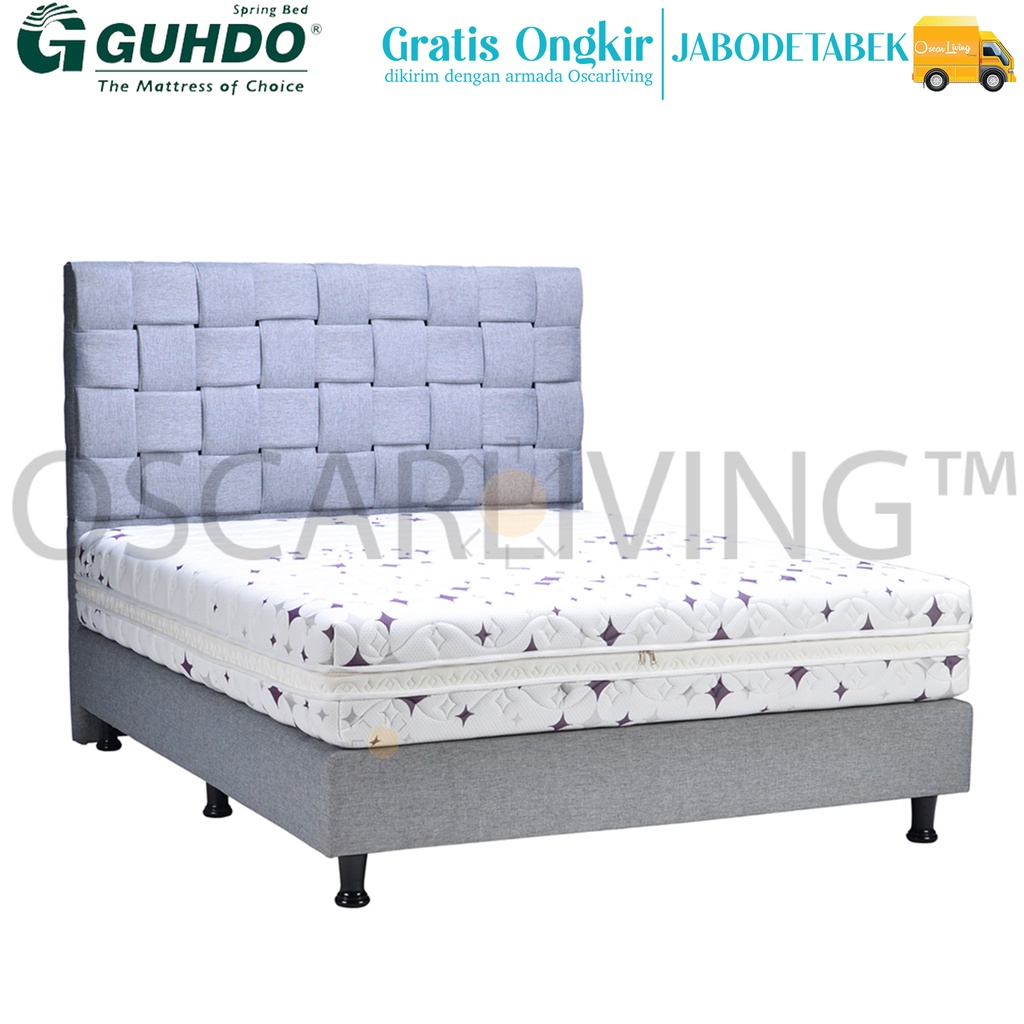 Guhdo Back Health Kasur Springbed Orthopedic Tebal 27 Cm Latex Set HB Bottega Abu [Fullset Spring Be