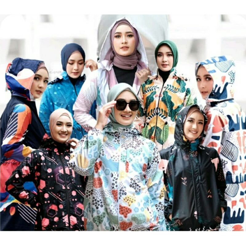 jaket parasut / jaket motif zaneva hijab jacket