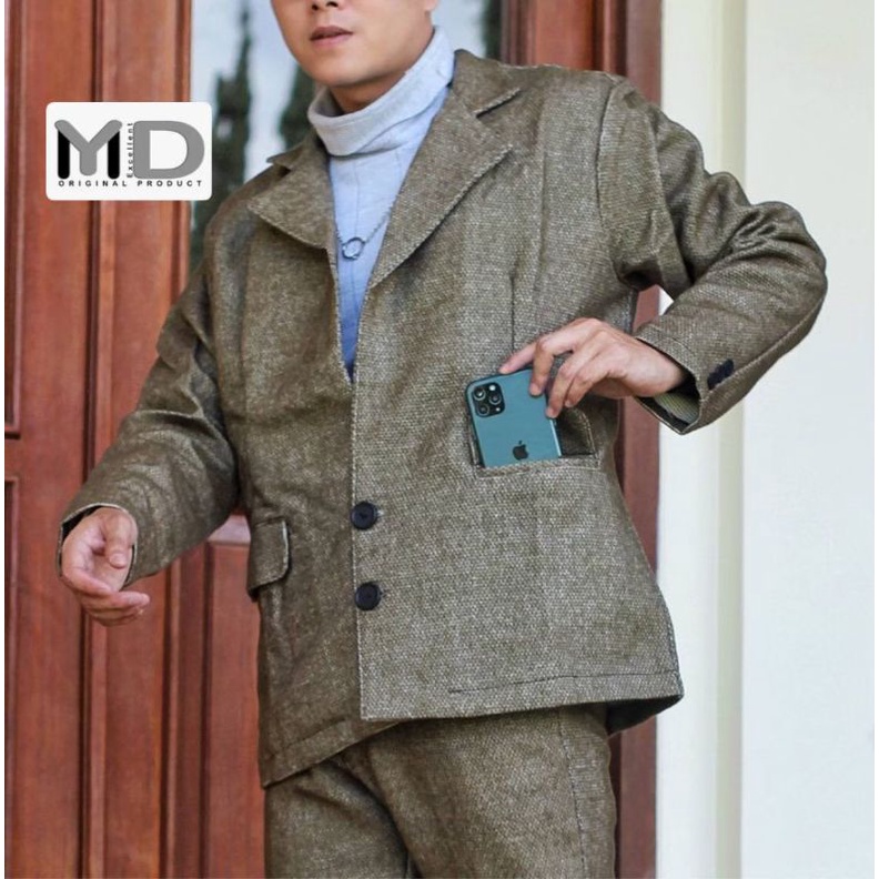 Baju Blazer Jaz jas Pria Tartan Original Kasual Resmi Style Korean