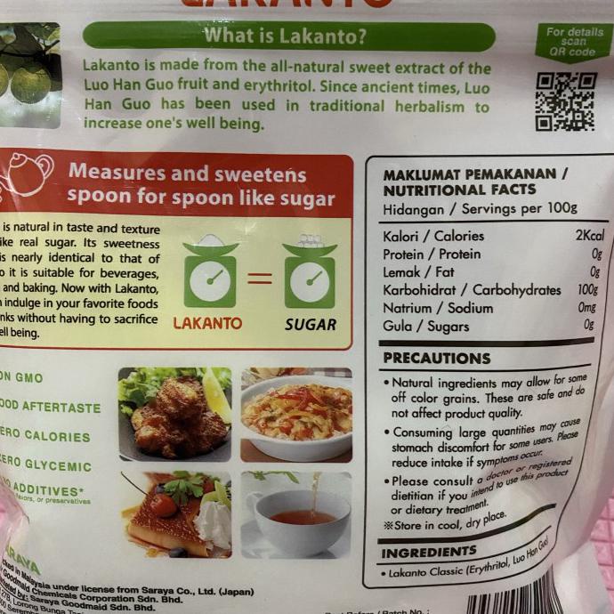 

[[BISA COD]] LAKANTO Lou Han Guo Sweetener Monk Fruit Gula Keto Friendly 200gr MURAH Kode 1372