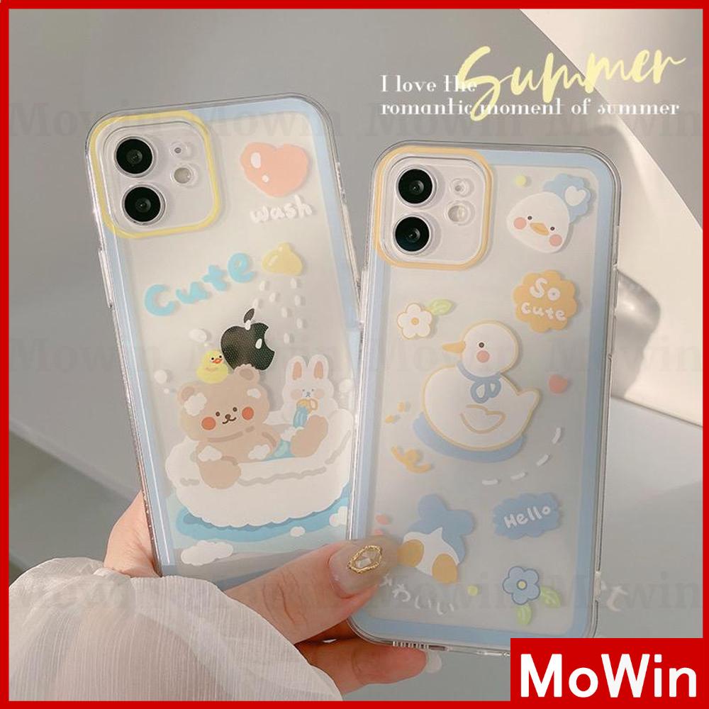 Soft Case Silikon Tpu Transparan Motif Beruang / Bebek Untuk Iphone 13 Pro Max / 12pro Max / 11 / 7p / 8p / Xs Max / Xr / Xsmax / 13 / 8p / X