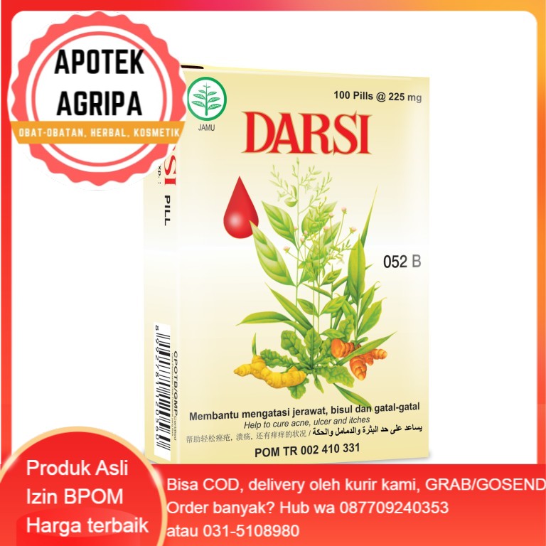 DARSI 100 Pil  - POM TR 002 410 331 Mengobati Jerawat Bisul dan Gatal
