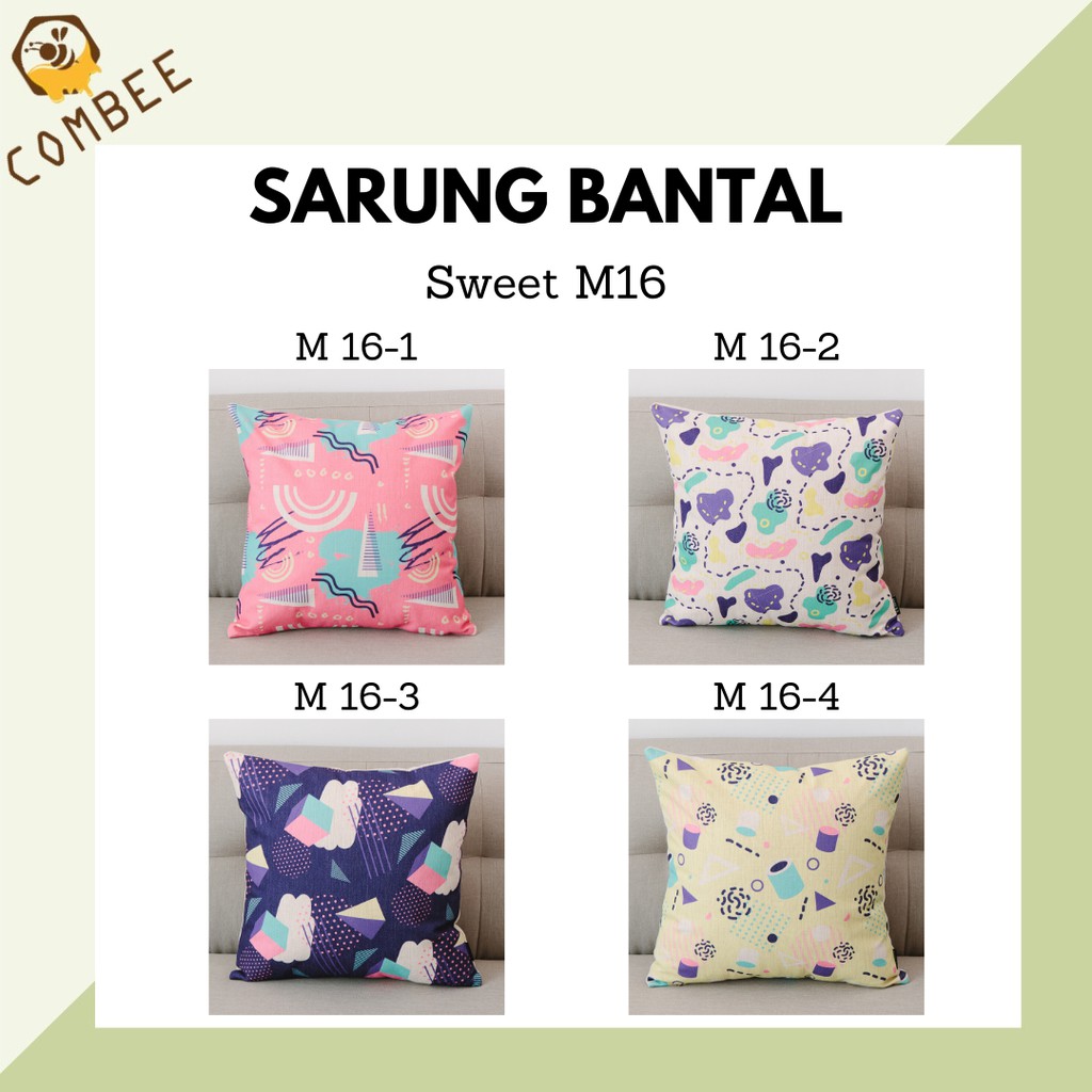 Pillow Case / Sarung Bantal / Sarung Tutup Bantal Sofa Kain Cotton Linen Sweet M16