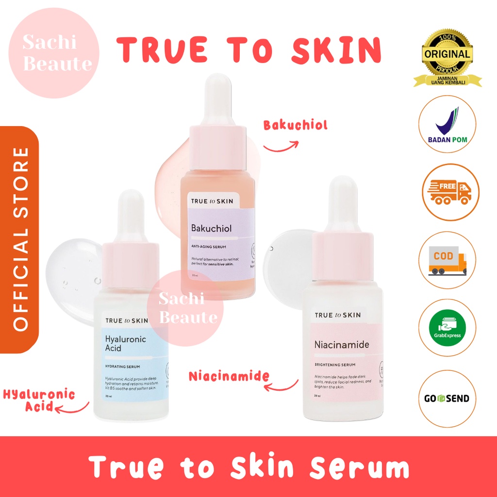 True to Skin Niacinamide Brigthening / Bakuchiol Anti-aging / Hyaluronic Acid Hydrating Serum