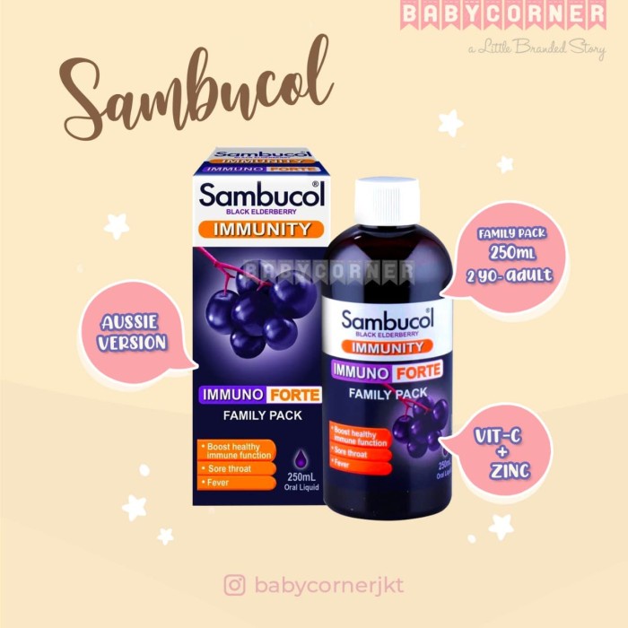 

(BISA COD) Sambucol Immunity Immuno Forte Familypack 250ml - 120ML BPOM