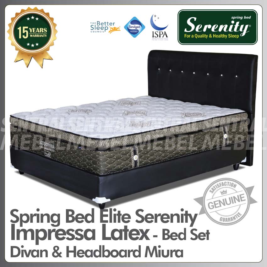 Spring Bed Elite Serenity Impressa Latex - Bed Set Headboard Miura