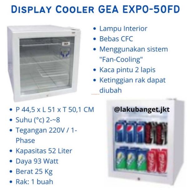 GEA Showcase Portable Mini Bar 52L EXPO-50FD Display Cooler EXPO 50FD