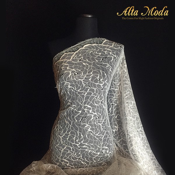 

Alta Moda Brokat Perancis Chantilly Off White Retro