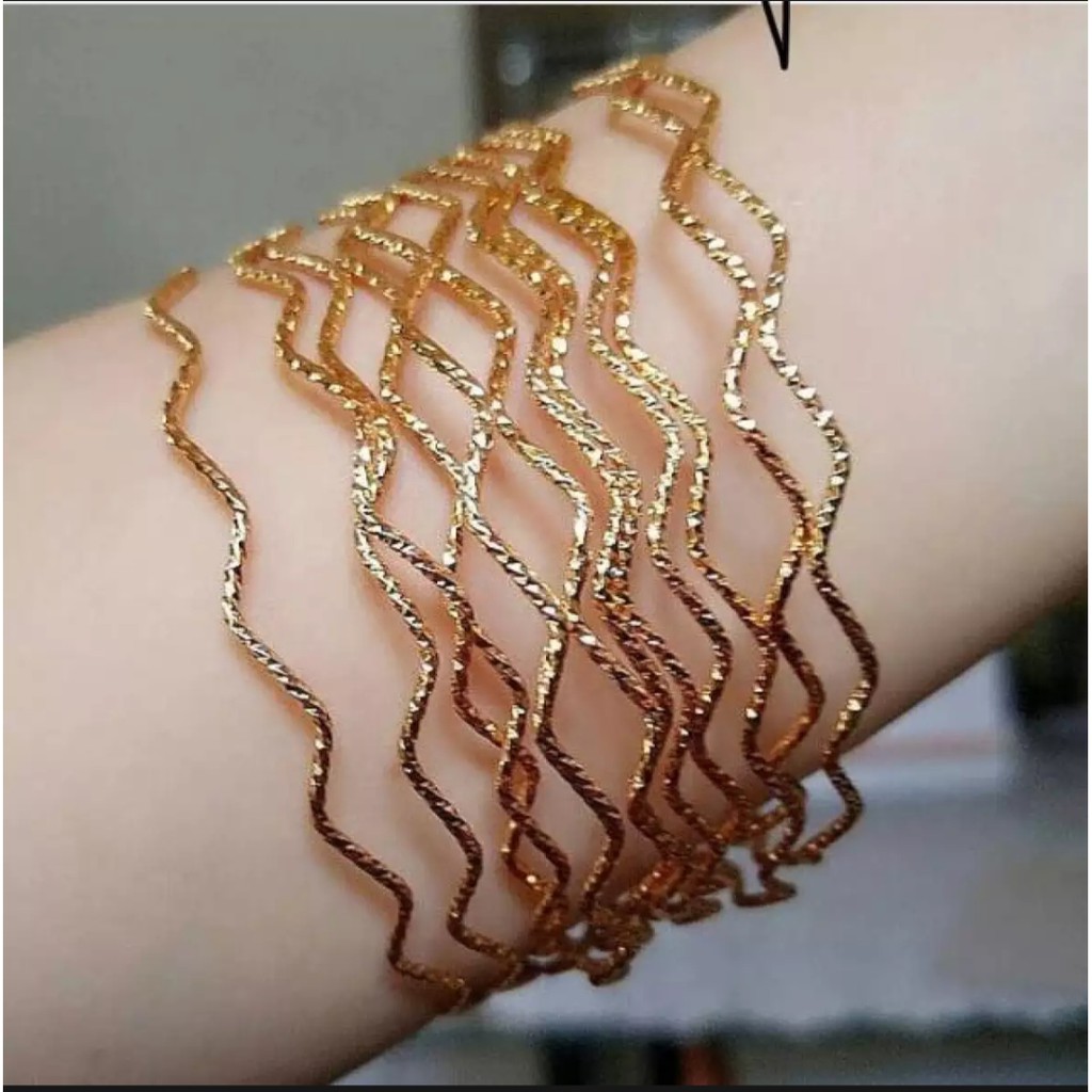 GELANG TERLARIS!!! Gelang Keroncong Wanita Gold ISI 6 (BISA COD)