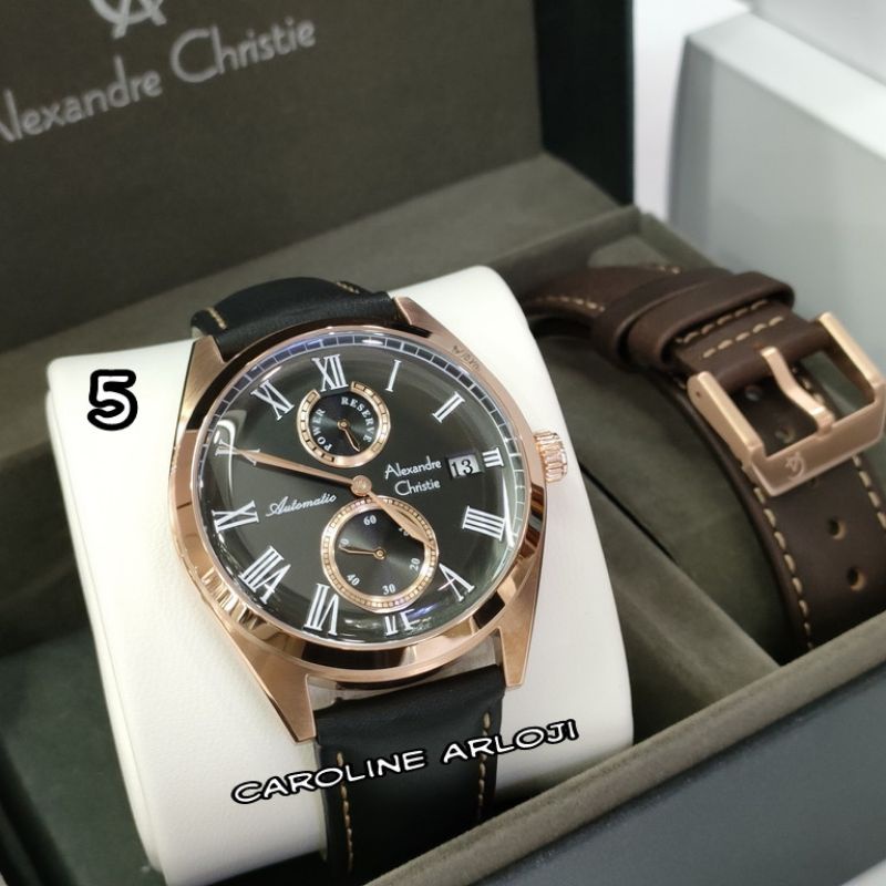 JAM TANGAN PRIA ALEXANDRE CHRISTIE AC3040MA AUTOMATIC PAKET FREE KULIT