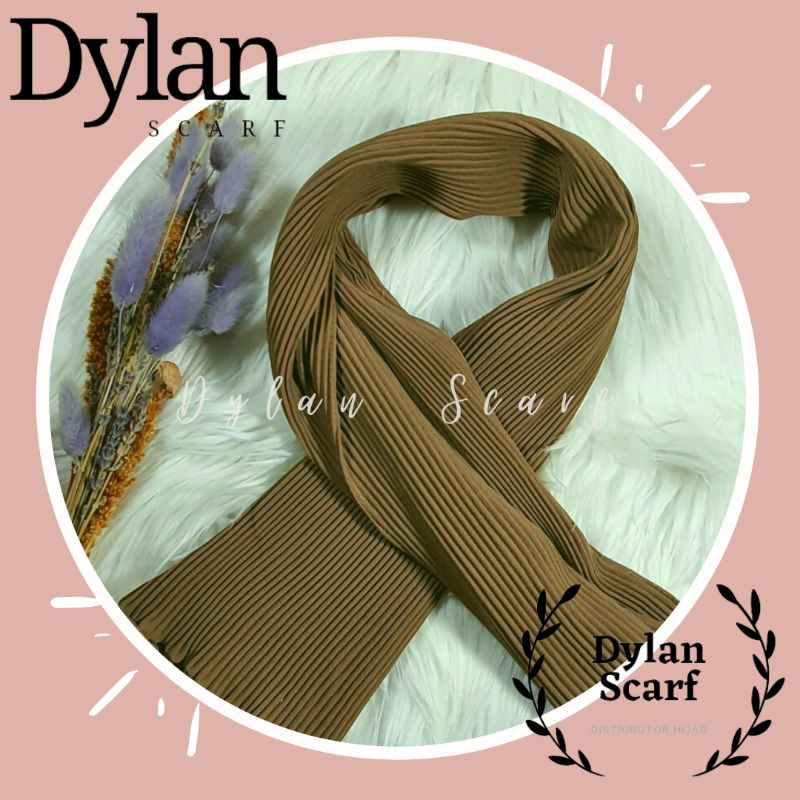 Jilbab Pashmina Plisket Ceruty Babydoll Premium Import-Coffee