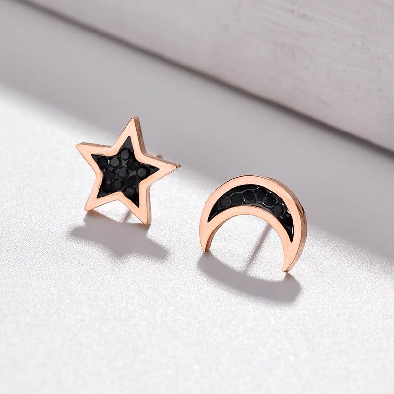 COD! anting titanium wanita bulan bintang / anting starmoon anti karat import