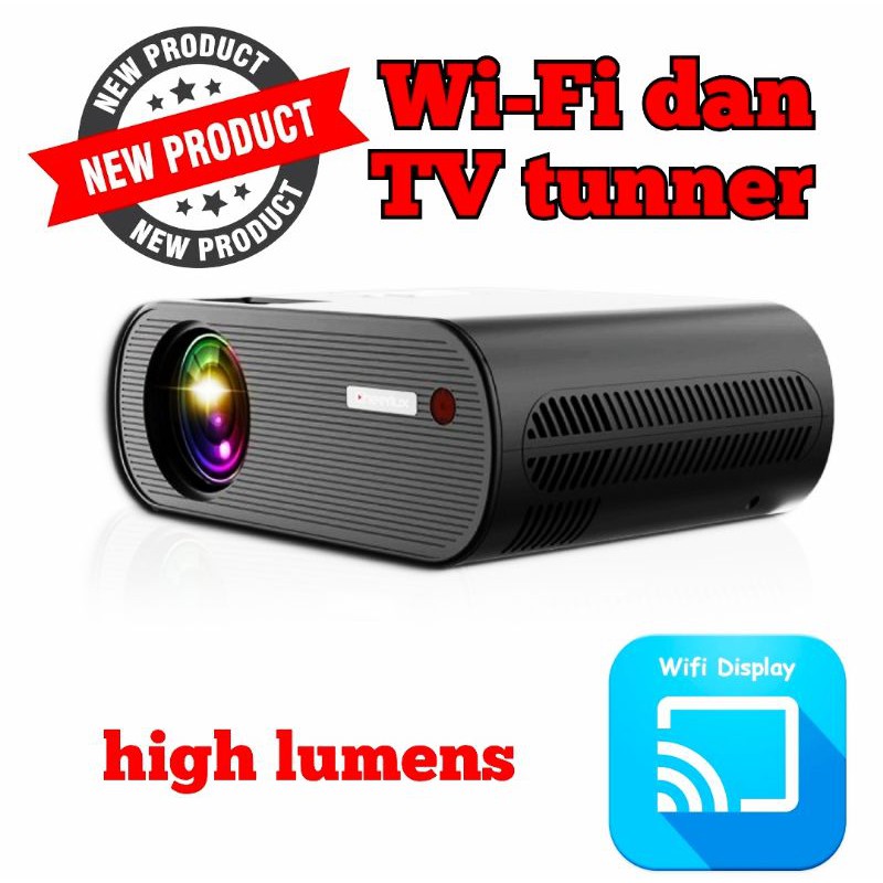 proyektor cheerlux C10,C9,C8  wi-fi dan tv tuner Mini LED proyektor 2600 lumens