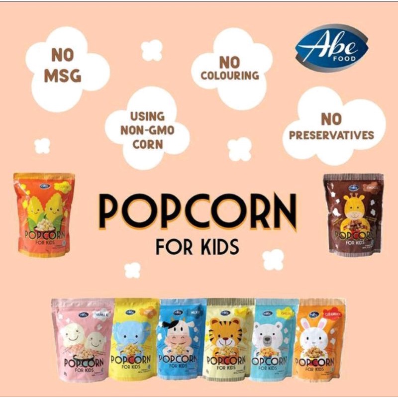 Abe food popcorn for kids 80gr / cemilan 80gr