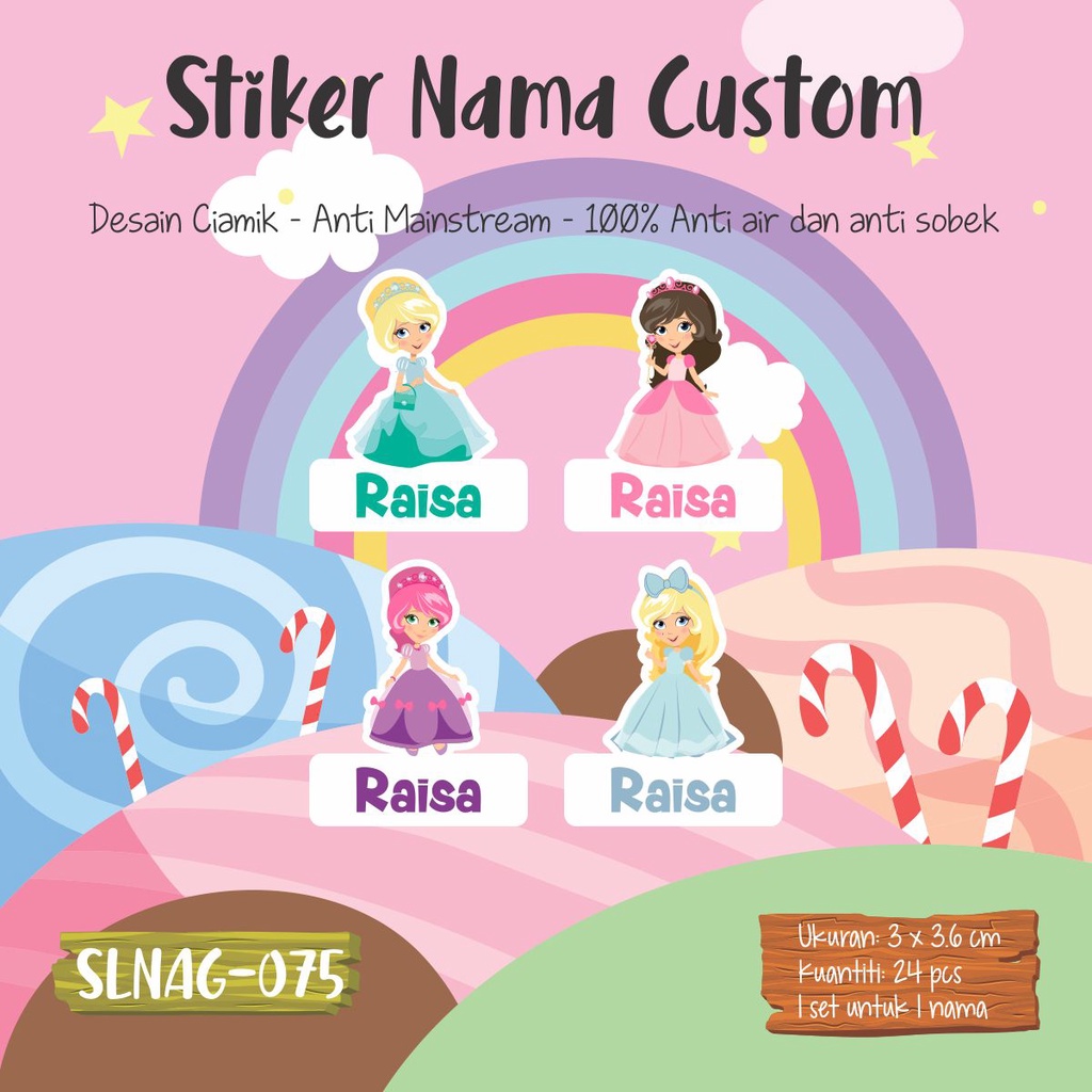 

sticker label nama anak waterproof SLNAG 075