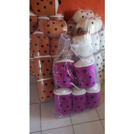 boneka BOBA L, BONEKA gentong, bantal sofa brown sugar, milk tea bisa tambah LED, boneka kado, bantal sofa, murah