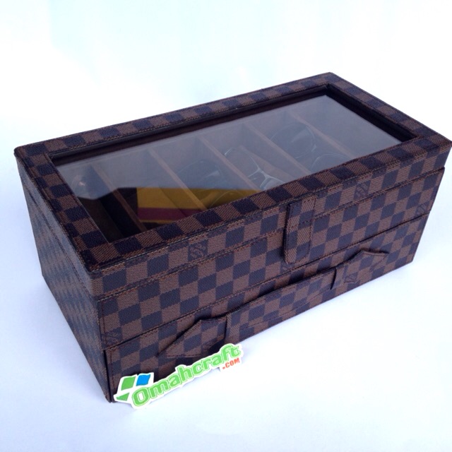 DAMIER - Kotak Kacamata isi 12 Motif KOTAK / Box Kacamata / Tempat Kacamata / Glasses Box