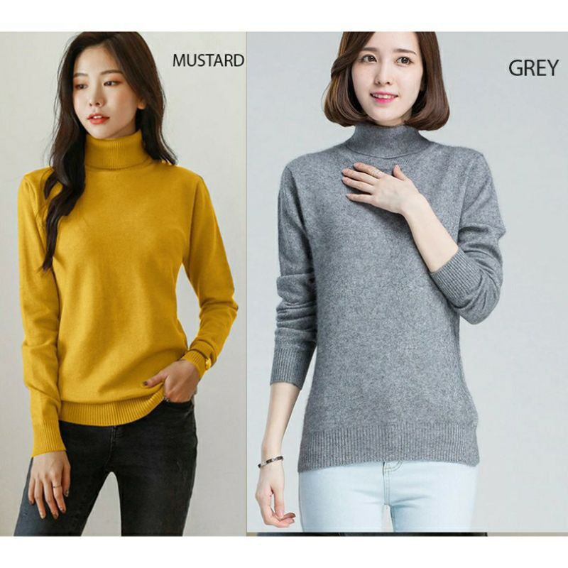KNIT RAJUT TURTELNECK BLOUSE KNIT RAJUT TURTELNECK IMPORT