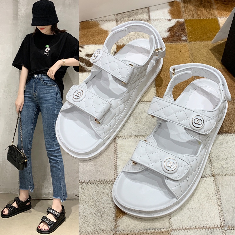 SW77 Sandal Tali Wanita Korean Fashion Sendal Wedges Sandal New Fashion Style Sandal Sol Tebal COD