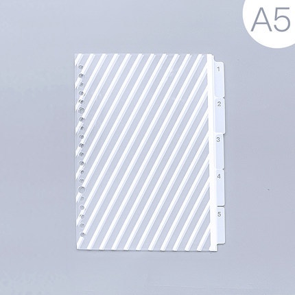 5lembar/pak A5/B5/A4 Binder Indeks Pembagi Kartu Klasifikasi Kreatif20 /26/30Lubang Binder Index Divider Aksesoris