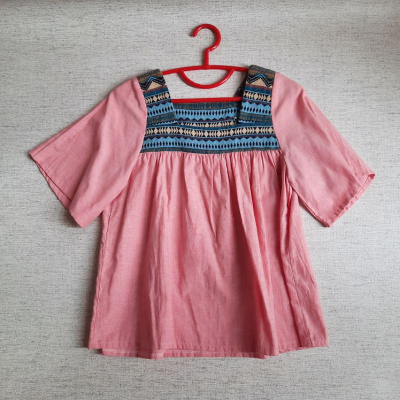 Etnic Blouse / Blouse Pink / Atasan Pink / Baju Pink