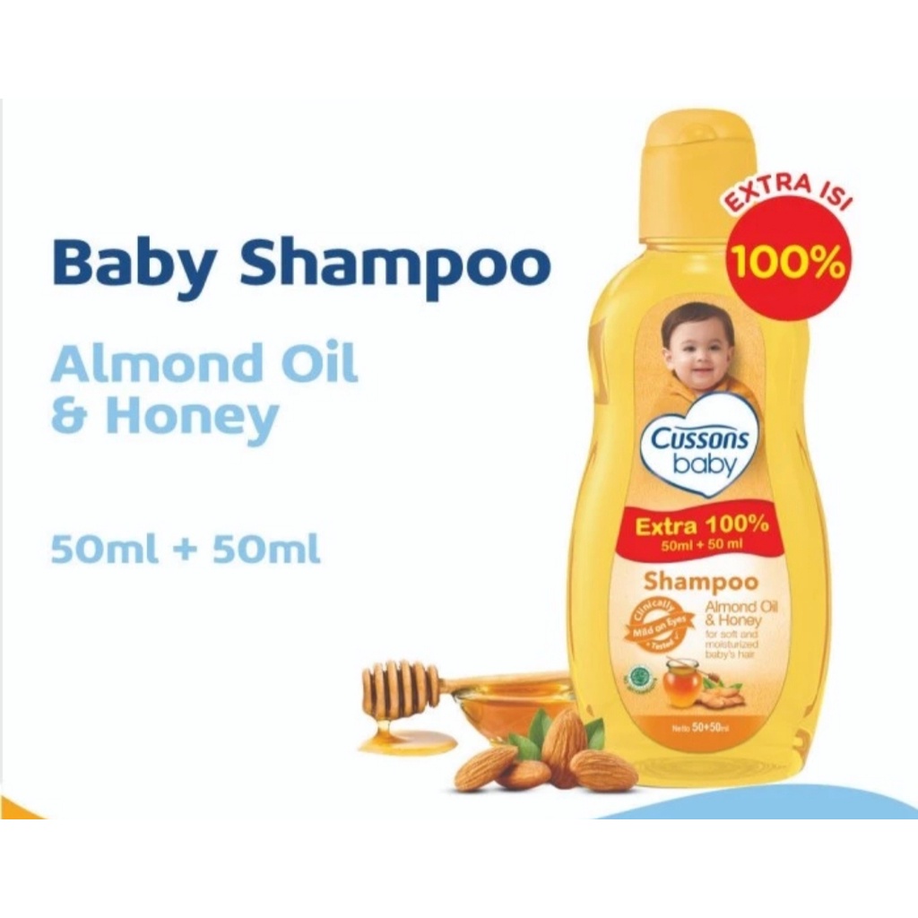 Cussons Baby Shampoo Almond &amp; Honey - Sampo Bayi 50ml + 50ml