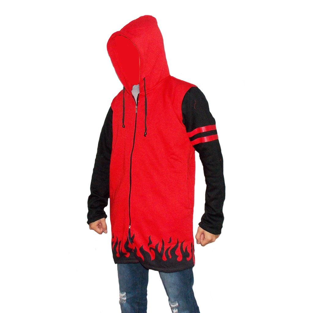 JUBAH HOKAGE NARUTO YONDAIME MERAH - JAKET HOKAGE NARUTO YONDAIME - JAKET NARUTO - JUBAH NARUTO