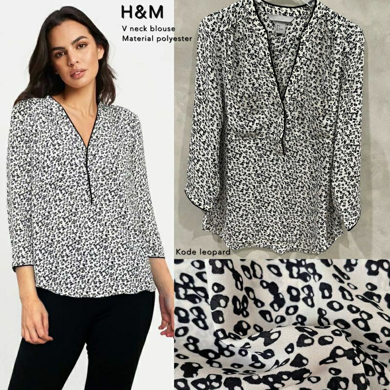 H&M Vneck Blouse Leopard
