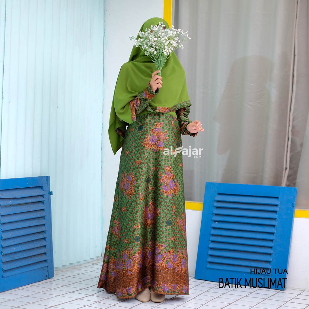 GAMIS BATIK MUSLIMAT NU Semi Sutra Dress Muslim FATAYAT Ori by Alfajar