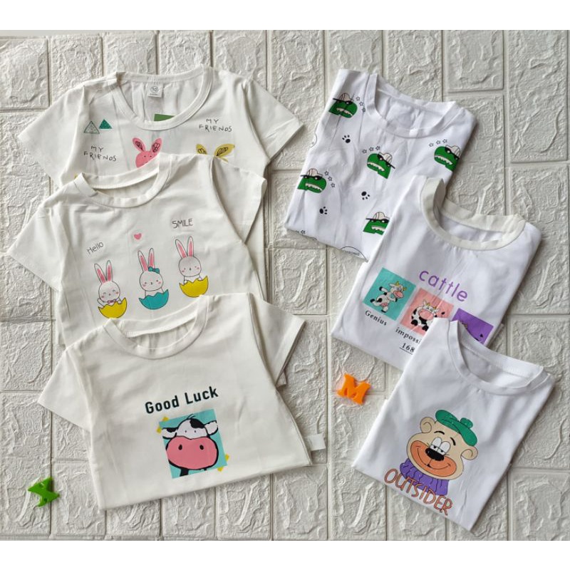 Kaos Import Anak Laki Perempuan Unisex 0-3 Tahun Bahan Super Adem