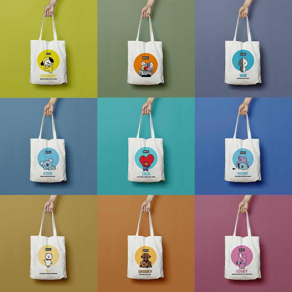 Totebag Kanvas BT21 / Tas BT21/ Totebag BT21