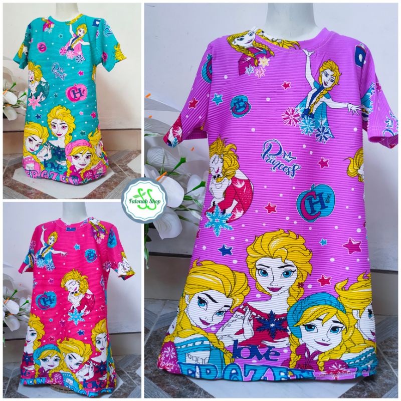 Dress turun naik anak 1 2 3 4 5 6 7 8 9 19 tahun baju anak turun naik motif frozen ana elsa motif hijab jilbab boba ( TURUN NAIK anak )