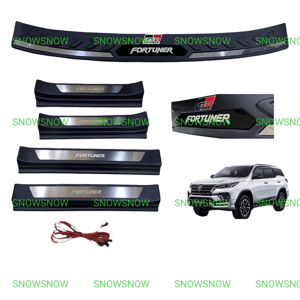 Paket Sillplate Samping Belakang All New Fortuner 2021 2022 UP GR Sport Hitam List Chrome Lampu