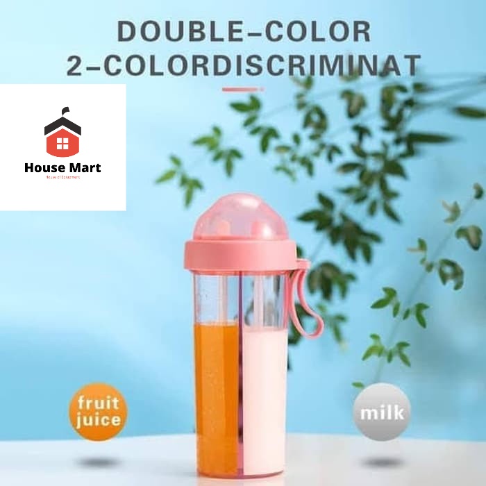 Botol Minum Duet Dua Sisi Botol Minum 600ML Bottle Travel Good Quality