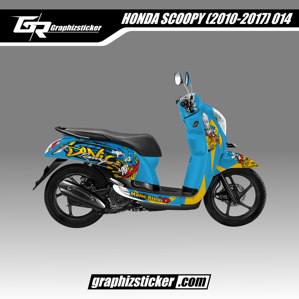 DECAL STICKER MOTOR HONDA SCOOPY SONIC BIRU