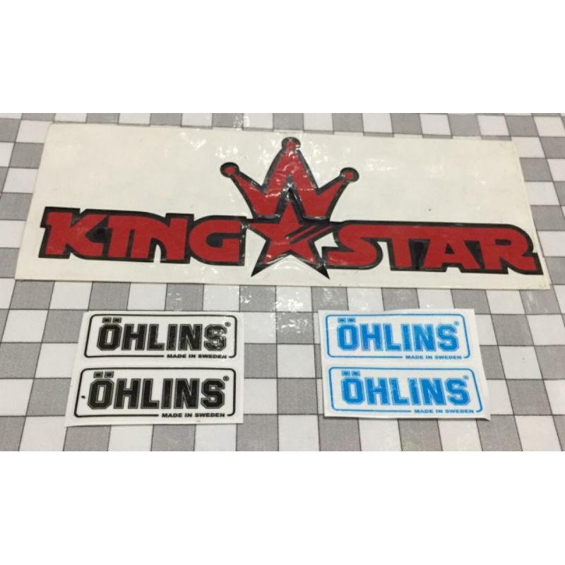 Stiker Print Cut OHLINS kecil shock depan