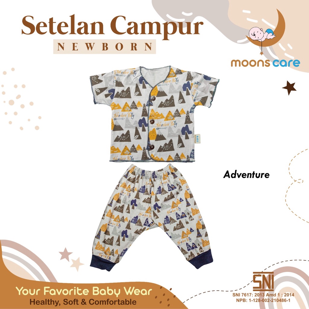 READY BANDUNG moons care Baju Bayi Stelan Campur Newborn Motif Premium | Baju Setelan Bayi Baru Lahir BAJU BAYI BARU LAHIR BAJU BAYI LUCU BAJU BAYI UNIK