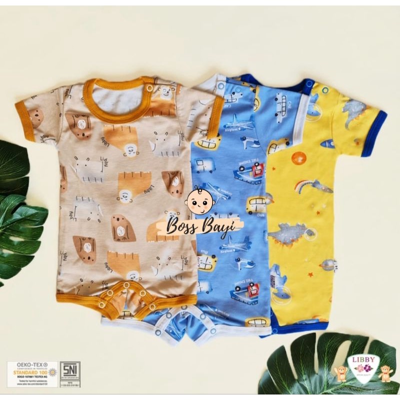 LIBBY - Premium Jumper Segiempat / Romper Bayi Motif 0-12bulan