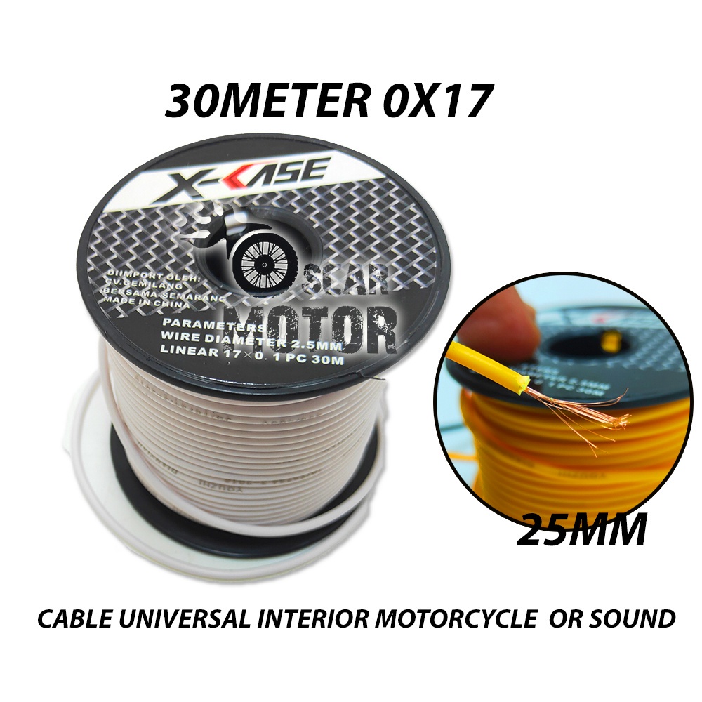 KABEL AUDIO MOTOR SERABUT 2X17 1X1 2.5MM TUNGGAL SERAT LISTRIKINTERIOR motor