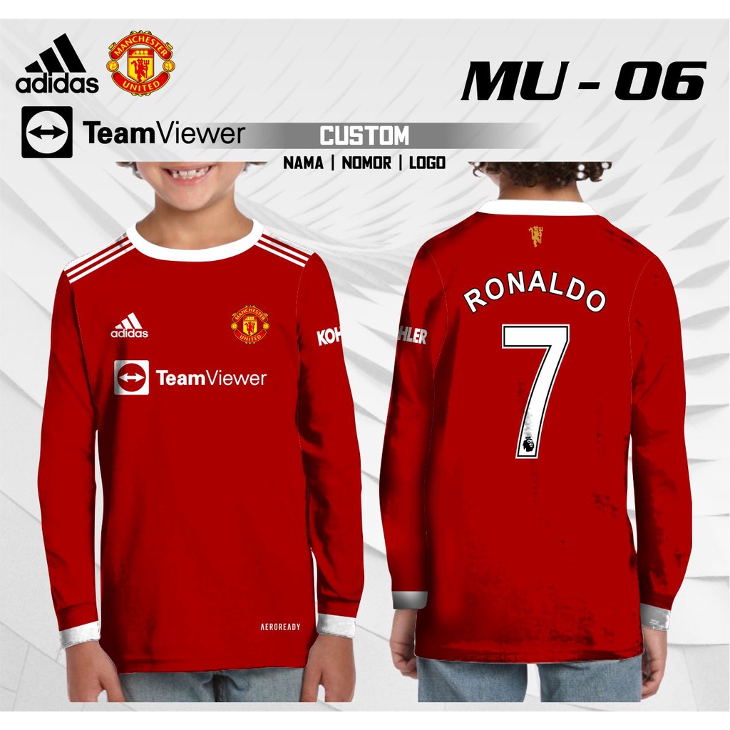 Jersey anak mu cr7 baju kaos cristiano ronaldo lengan panjang