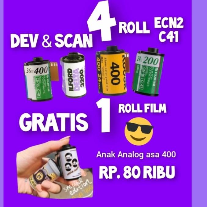 Jual Jasa Develop & Scan / Cuci Roll Film Kamera Analog 35mm ECN