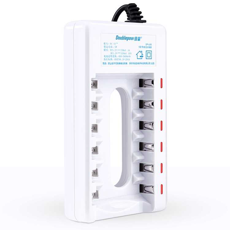 Charger Baterai 6 slot for AA AAA Ni-MH Ni-CD / Charger Baterai AA Senter Ergenizer / Cas Batu Baterai AA AAA Kotak Jam / Charger Batre Battery Isi 4 / Alat Pengisi Daya Baterai / Pengisi Daya Baterai Tahan Lama 6 Slot Abc / Charger Baterai Murah Original