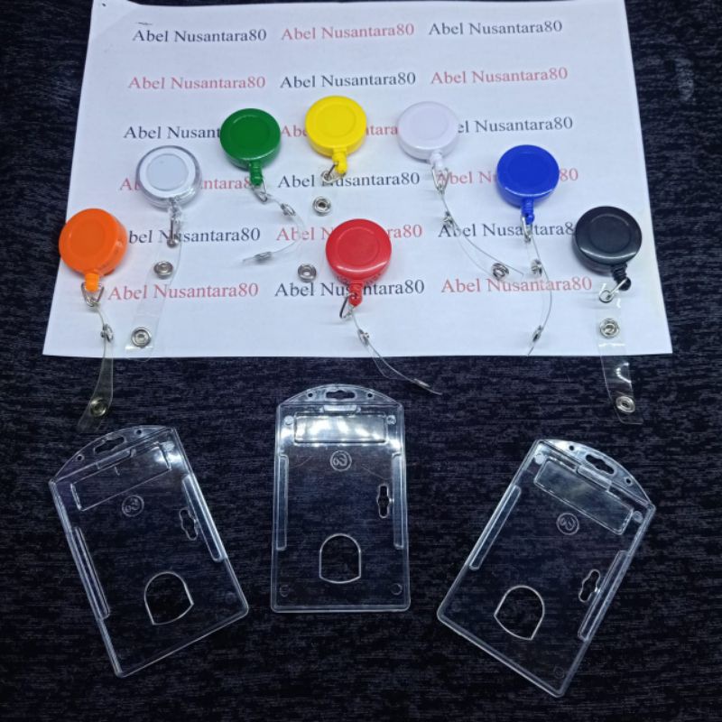 

Paket Casing ID Card Acrylic Bening 1 Sisi + Yoyo beragam warna