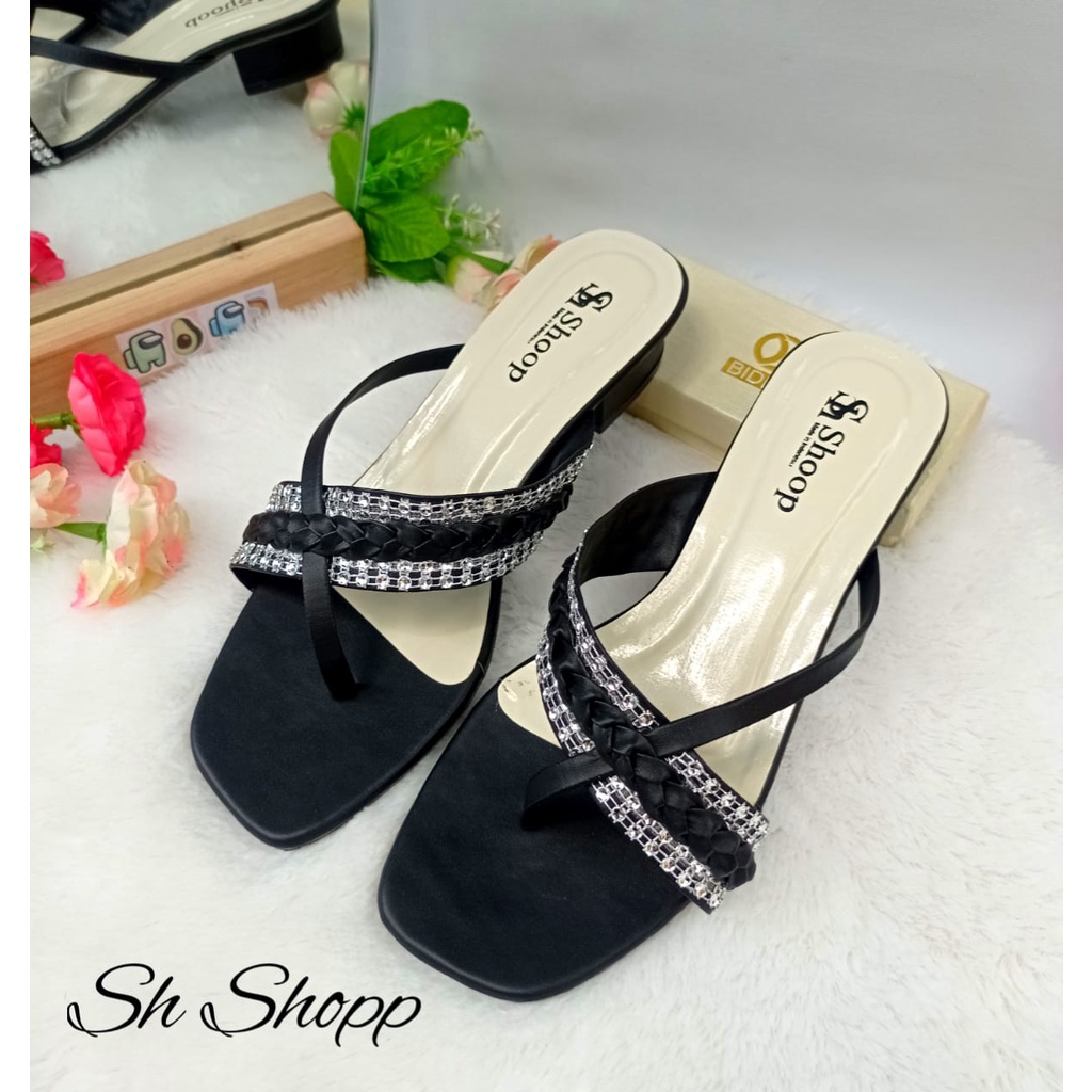 Sendal heels Wanita Model silang jepit