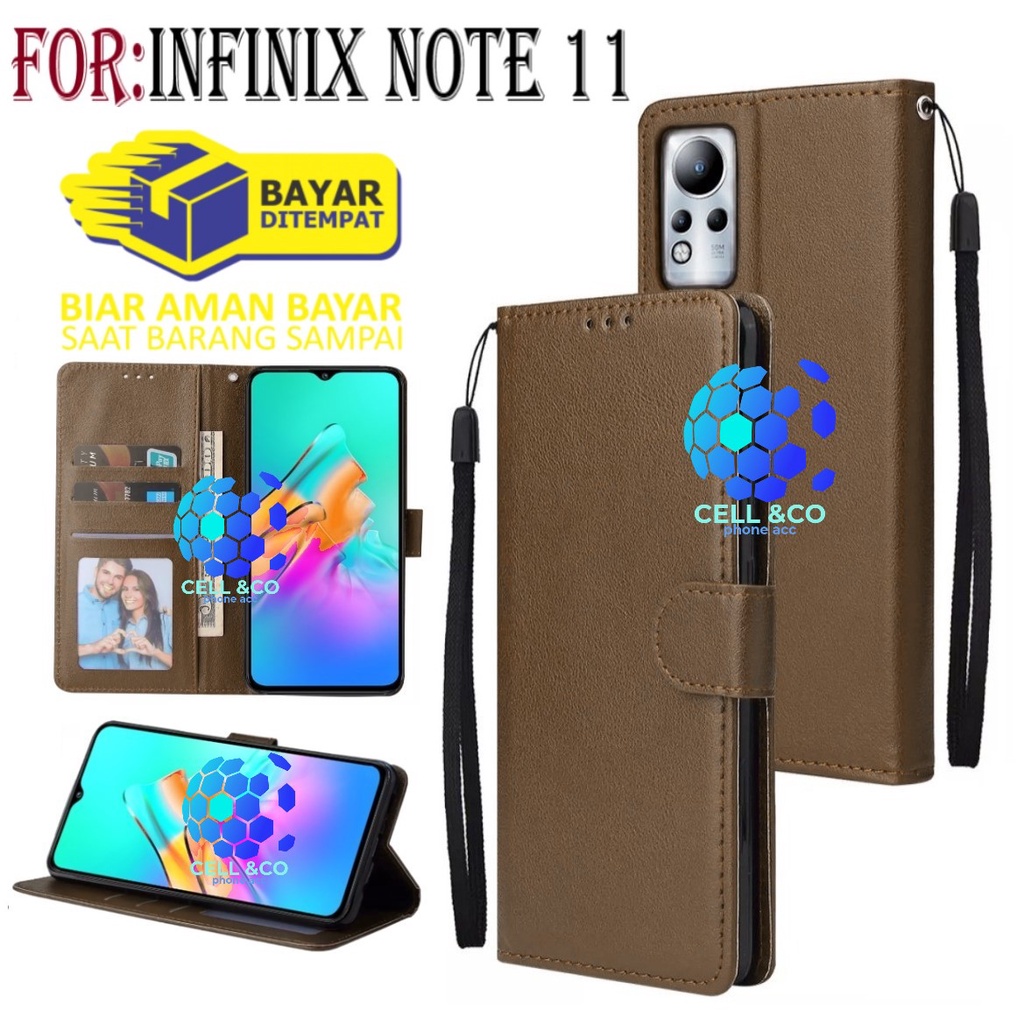 NEW INFINIX NOTE 11 CASE FLIP LEATHER WALLET PREMIUM FLIP CASE BUKA TUTUP KESING HP CASING FLIP CASE WALLET INFINIX NOTE 11